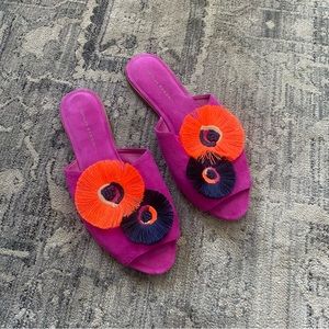 Loeffler Randall Pink Suede Slides US 8